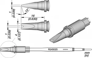 R245025 JBC Soldering tips, desoldering tips and hot air nozzles