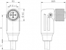 Sensor-Aktor Kabel, M12-Kabelstecker, gerade auf M12-Kabeldose, abgewinkelt, 5-polig, 15 m, PUR, schwarz, 4 A, 21202