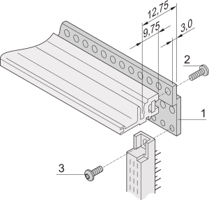 Z-Schiene für Steckverbinder, EN 60603-2, 28 TE