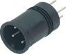 Einbaustecker, M12, 4-polig, THT, Schraubverriegelung, gerade, 09 0431 76 04