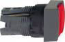 Drucktaster, unbeleuchtet, tastend, Bund quadratisch, rot, Frontring schwarz, Einbau-Ø 16 mm, ZB6CA4