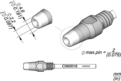 C560018 JBC Lötspitzen, Entlötspitzen und Heißluftdüsen