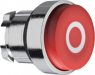 Drucktaster, unbeleuchtet, tastend, Bund rund, rot, Frontring silber, Einbau-Ø 22 mm, ZB4BL432