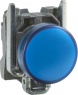 Meldeleuchte, beleuchtbar, Bund rund, blau, Frontring silber, Einbau-Ø 22 mm, XB4BV5B6