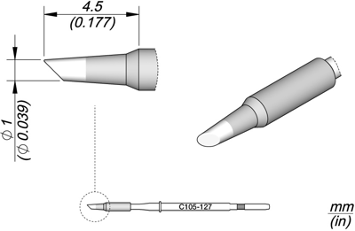 C105127 JBC Lötspitzen, Entlötspitzen und Heißluftdüsen