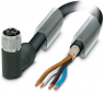 Sensor-Aktor Kabel, M12-Kabeldose, abgewinkelt auf offenes Ende, 4-polig, 1.5 m, PUR, schwarz, 12 A, 1424116