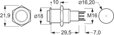 MP0045/1E2BL012 BULGIN Pushbutton Switches Image 2