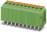 Leiterplattenklemme, 10-polig, RM 3.81 mm, 0,14-1,0 mm², 12 A, Federklemmanschluss, grün, 1991794
