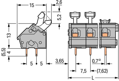 256-502/000-009/999-950 WAGO Leiterplattenklemmen Bild 2