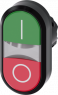 Doppeldrucktaster, unbeleuchtet, Bund oval, grün/rot, Einbau-Ø 22.3 mm, 3SU1000-3AB42-0AK0