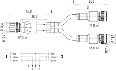 77 9829 3430 50003-0100 binder Sensor-Aktor Kabel Bild 2