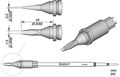 R245017 JBC Lötspitzen, Entlötspitzen und Heißluftdüsen