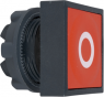 Drucktaster, unbeleuchtet, tastend, Bund quadratisch, rot, Frontring schwarz, Einbau-Ø 22 mm, ZB5CA432