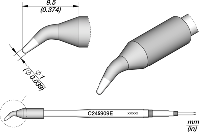 C245909E JBC Soldering tips, desoldering tips and hot air nozzles