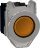 Drucktaster, beleuchtbar, tastend, 1 Schließer + 1 Öffner, Bund rund, orange, Frontring schwarz, Einbau-Ø 30.5 mm, XB4FW35M5