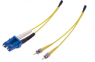 LWL-Duplex-Patchkabel, LC auf 2x ST, 1 m, G657A1, Singlemode 9/125 µm