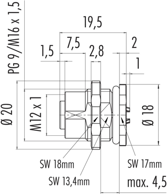 86 0532 1002 00004 binder Sensor-Aktor Rundsteckverbinder Bild 2