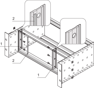 EMV-Abschirmungs-Kit für Frontplatten, Textil, Frontplatte zur Seitenwand, vertieft, 4 HE