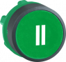 Drucktaster, unbeleuchtet, tastend, Bund rund, grün, Frontring schwarz, Einbau-Ø 22 mm, ZB5AA336