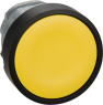 Drucktaster, unbeleuchtet, tastend, Bund rund, gelb, Frontring schwarz, Einbau-Ø 22 mm, ZB4BA57
