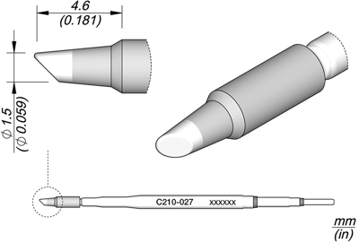 C210027 JBC Lötspitzen, Entlötspitzen und Heißluftdüsen