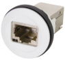 RJ45 Adapter, 360° geschirmt, Kat. 6A Klasse EA bis 500 MHz, Buchse-Buchse