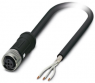 Sensor-Aktor Kabel, M12-Kabeldose, gerade auf offenes Ende, 3-polig, 10 m, PE-X, schwarz, 4 A, 1407305