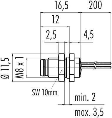 76 6119 1111 00006-0200 binder Sensor-Aktor Kabel Bild 2