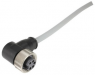 Sensor-Aktor Kabel, 7/8"-Kabeldose, abgewinkelt auf offenes Ende, 4-polig + PE, 8 m, PVC, grau, 21349900597080