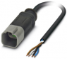 Sensor-Aktor Kabel, Kabelstecker auf offenes Ende, 4-polig, 1.5 m, PUR, schwarz, 8 A, 1415012
