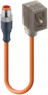 Sensor-Aktor Kabel, M12-Kabelstecker, gerade auf Ventilsteckverbinder DIN form B, 3-polig, 3 m, PUR, orange, 4 A, 79112
