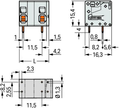 2624-1504/000-004 WAGO PCB Terminal Blocks Image 2