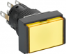 Drucktaster, beleuchtbar, tastend, 2 Wechsler, Bund rechteckig, gelb, Frontring schwarz, Einbau-Ø 16 mm, XB6EDW5B2P