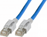 Patchkabel mit beleuchtbaren Steckern, RJ45-Stecker, gerade auf RJ45-Stecker, gerade, Cat 6A, S/FTP, LSZH, 0.5 m, blau