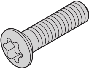 Countersunk Screw, Raised, Torx M2.5x8 mm, NickelPlated