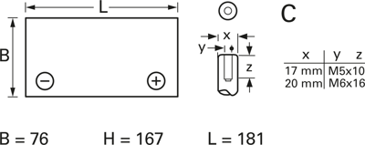 NP17-12I Yuasa Bleiakkus, Lithium-Ionen-Akkus Bild 2