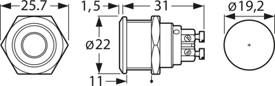 MPI001/TERM/GN BULGIN Druckschalter Bild 2