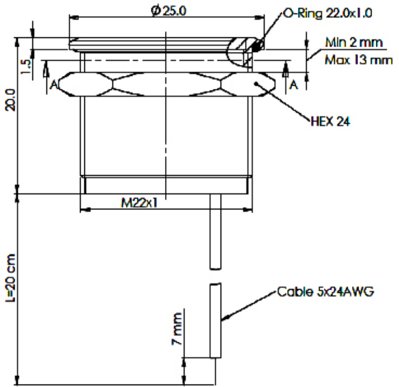 MPZ022/F BULGIN Piezotaster Bild 2