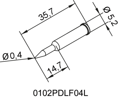 0102PDLF04L/SB Ersa Lötspitzen, Entlötspitzen und Heißluftdüsen Bild 2