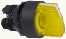 Frontelement, beleuchtbar, rastend, Bund rund, gelb, 2 x 90°, Einbau-Ø 22 mm, ZB5AK1283