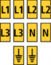 Polyamid Kabelmarkierer, Aufdruck "L1, L2, L3, N, Symbol: Erde", (L x B x H) 3 x 6.4 x 5 mm, max. Bündel-Ø 2.8 mm, gelb, 561-01303