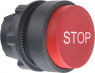 Drucktaster, unbeleuchtet, tastend, Bund rund, rot, Frontring schwarz, Einbau-Ø 22 mm, ZB5AL434