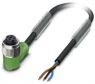 Sensor-Aktor Kabel, M12-Kabeldose, abgewinkelt auf offenes Ende, 3-polig, 10 m, PVC, schwarz, 4 A, 1453821