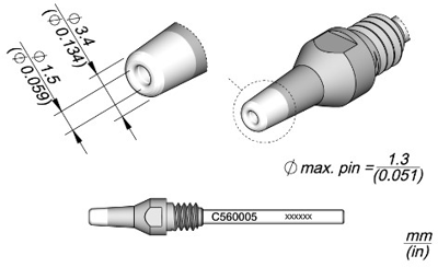 C560005 JBC Lötspitzen, Entlötspitzen und Heißluftdüsen Bild 1