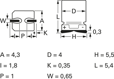 CA050M1R00REB-0405 Kemet Elektrolyt Kondensatoren Bild 2