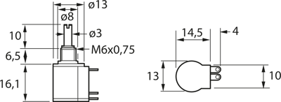 M-1303-103-10K OHM Nidec Copal Potentiometer Bild 2