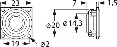 K23 SQ 8 OHM VISATON Akustische Signalgeber Bild 2