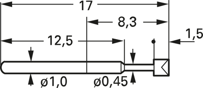 1010-B-0.8NE-AU-0.45 PTR Prüfstifte