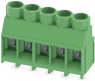 Leiterplattenklemme, 5-polig, RM 6.35 mm, 0,2-6,0 mm², 32 A, Schraubanschluss, grün, 1713985