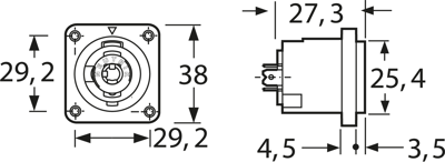 NLT4MD-V Neutrik Lautsprechersteckverbinder Bild 2